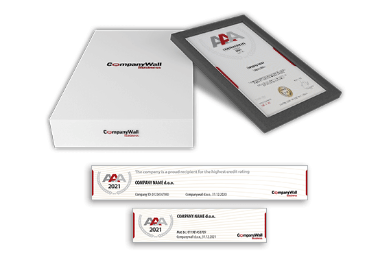 CompanyWall Certificate of Creditworthiness